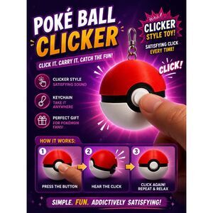 Pokeball Toy fidget clicker keychain set of 5